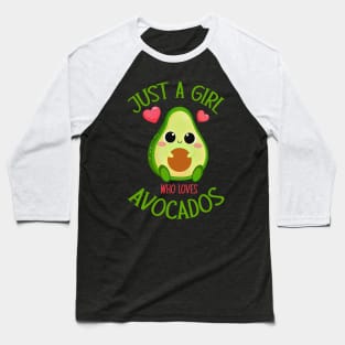 Just A Girl Who Loves Avocados - Avocado & Guacamole Baseball T-Shirt